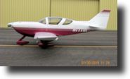Side view pilot's side of Glasair with gull wing canopies closed